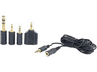 Q-Sonic Audio-Adapter-Set "Gold Edition" mit Klinke-Verlängerung (3 m); Audiosplitter, Y-Adapter KopfhörerDoppelstecker KopfhörerKopfhörer-Splitter-AdapterAudio-VerteilerKlinken-VerteilerY-Adapter KlinkeKlinkenbuchsen Buchsen Audiokabel Stereoanlagen MP3s Player Anschlüsse Earphones Headsets WeichenKlinke-2-fach-VerteilerKlinkenverteiler3,5mm-Klinke-AdapterVerlängerungskabel Anschlusskabel Verbinder KlinkenkupplungenAudio-Splitter KlinkeAdapterkabelDoppler Ohrhörer Splitterkabel männliche weibliche Computer Klinkenanschlüsse HeadphonesAudio-Y-SplitterKlinke-Splitter 