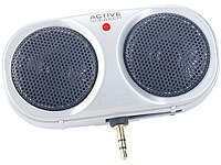 Q-Sonic Portabler Aktiv-Stereo-Lautsprecher silber; Stereolautsprecher 